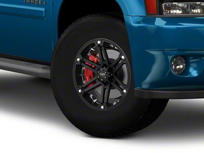 Tuff A.T. T01 Flat Black with Chrome Inserts 6-Lug Wheel; 17x8; -13mm Offset (10-23 4Runner)