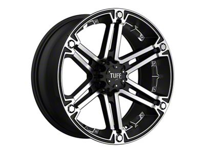 Tuff A.T. T01 Flat Black with Machined Face 6-Lug Wheel; 17x8; -13mm Offset (21-24 Bronco, Excluding Raptor)