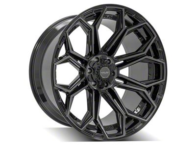 4Play 4P83 Gloss Black with Brushed Face 6-Lug Wheel; 24x12; -44mm Offset (2024 Tacoma)