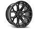 4Play 4P83 Gloss Black with Brushed Face 6-Lug Wheel; 24x12; -44mm Offset (16-24 Titan XD)