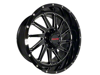 Disaster Offroad D01 Gloss Black Milled 6-Lug Wheel; 20x10; -12mm Offset (2024 Tacoma)