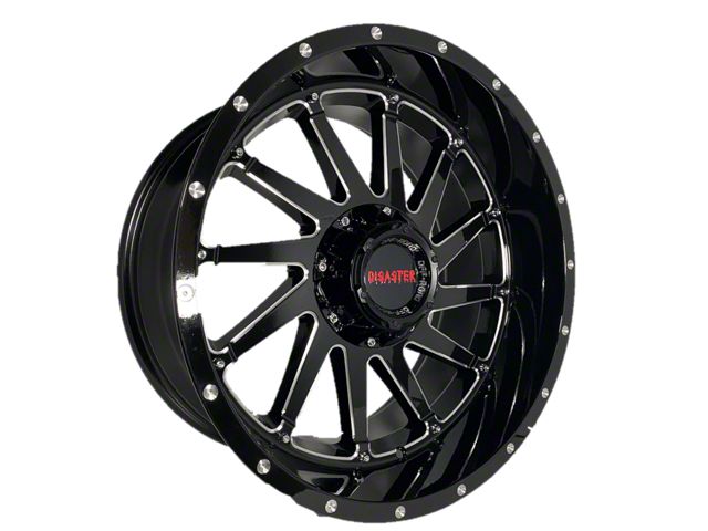 Disaster Offroad D01 Gloss Black Milled 6-Lug Wheel; 20x10; -12mm Offset (16-23 Tacoma)