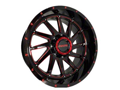 Disaster Offroad D01 Gloss Black with Candy Red Milled 6-Lug Wheel; 20x10; -12mm Offset (17-24 Titan)