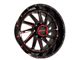 Disaster Offroad D01 Gloss Black with Candy Red Milled 6-Lug Wheel; 20x10; -12mm Offset (16-23 Tacoma)