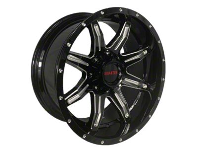 Disaster Offroad D02 Gloss Black Milled 6-Lug Wheel; 20x10; -12mm Offset (2024 Tacoma)