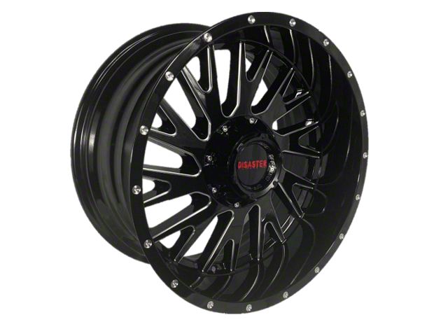 Disaster Offroad D03 Gloss Black Milled 6-Lug Wheel; 20x10; -12mm Offset (16-23 Tacoma)
