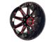 Disaster Offroad D04 Gloss Black with Candy Red Milled 6-Lug Wheel; 20x10; -12mm Offset (16-23 Tacoma)