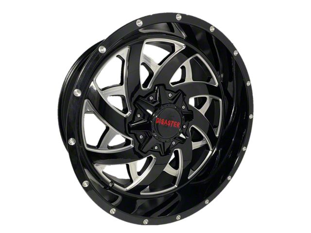 Disaster Offroad D94 Gloss Black Milled 6-Lug Wheel; 20x10; -12mm Offset (16-23 Tacoma)