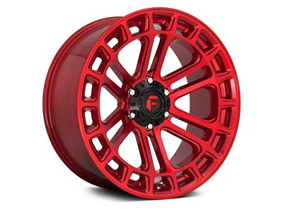 Fuel Wheels Heater Candy Red Machined 6-Lug Wheel; 20x9; 1mm Offset (17-24 Titan)