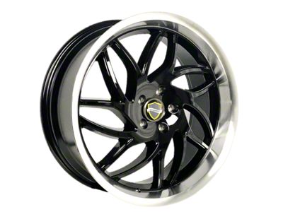Elegance Luxury Magic Gloss Black Face with Machined Lip 6-Lug Wheel; 24x10; 24mm Offset (21-24 Bronco, Excluding Raptor)