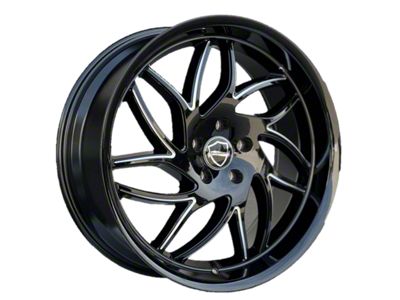 Elegance Luxury Magic Gloss Black Milled 6-Lug Wheel; 22x9.5; 24mm Offset (04-15 Titan)
