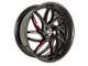 Elegance Luxury Magic Gloss Black with Candy Red Milled 6-Lug Wheel; 22x9.5; 24mm Offset (17-24 Titan)