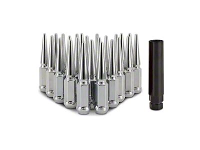Mishimoto Chrome Steel Spiked Lug Nuts; M14 x 1.5; Set of 24 (16-24 Titan XD)