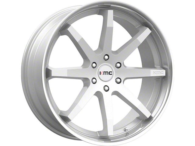 KMC Reverb Brushed Silver with Chrome Lip 6-Lug Wheel; 22x9.5; 30mm Offset (22-24 Tundra)