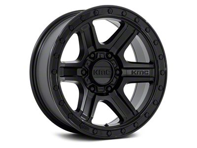 Fuel Wheels Outrun Matte Black with Gloss Black Lip 6-Lug Wheel; 17x8.5; -10mm Offset (03-09 4Runner)