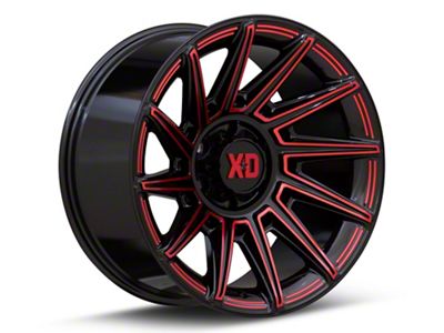 XD Specter Gloss Black with Red Tint 6-Lug Wheel; 20x10; -18mm Offset (21-24 Bronco, Excluding Raptor)