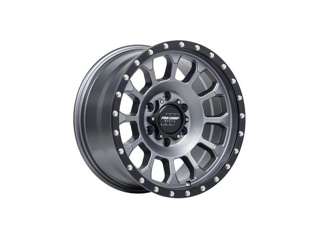 Pro Comp Wheels Rockwell Matte Graphite with Black Lip 6-Lug Wheel; 17x8; 0mm Offset (16-23 Tacoma)