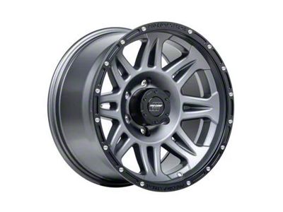 Pro Comp Wheels Torq Graphite with Black Lip 6-Lug Wheel; 17x8; 0mm Offset (21-24 Bronco, Excluding Raptor)