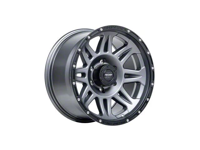 Pro Comp Wheels Torq Graphite with Black Lip 6-Lug Wheel; 17x8; 0mm Offset (16-23 Tacoma)