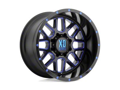 XD Grenade Satin Black Milled with Blue Clear Coat 6-Lug Wheel; 20x12; -44mm Offset (2024 Tacoma)