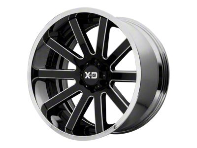 XD Heist Gloss Black Milled with Center Chrome Lip 6-Lug Wheel; 20x10; -18mm Offset (2024 Tacoma)