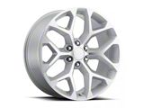 2014 Snowflake Replica Silver Gloss 6-Lug Wheel; 24x10; 24mm Offset (19-26 Sierra 1500)
