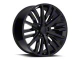 GM Split 6-Spoke Replica Gloss Black 6-Lug Wheel; 24x10; 31mm Offset (21-26 Yukon)