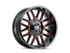 Mayhem Wheels Cogent Gloss Black Milled with Prism Red 6-Lug Wheel; 17x9; -12mm Offset (03-09 4Runner)