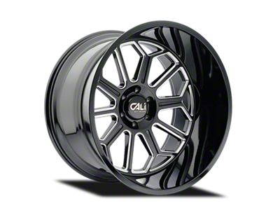 Cali Off-Road Auburn Gloss Black Milled 6-Lug Wheel; 20x9; -12mm Offset (21-24 Bronco, Excluding Raptor)