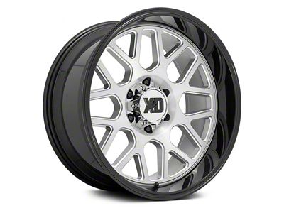 XD Grenade 2 Brushed Milled with Gloss Black Lip 6-Lug Wheel; 22x12; -44mm Offset (22-24 Tundra)