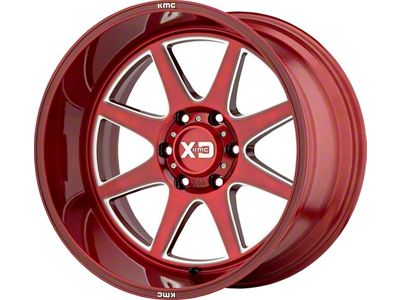 XD Pike Brushed Red Milled 6-Lug Wheel; 22x10; -18mm Offset (22-24 Tundra)