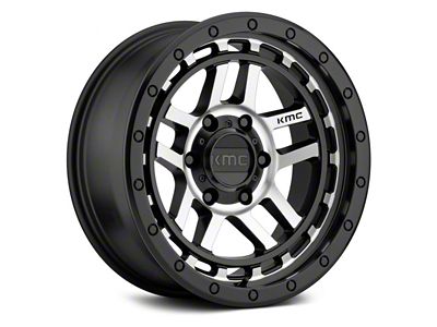 KMC Recon Satin Black Machined 6-Lug Wheel; 18x8.5; 0mm Offset (21-24 Bronco, Excluding Raptor)