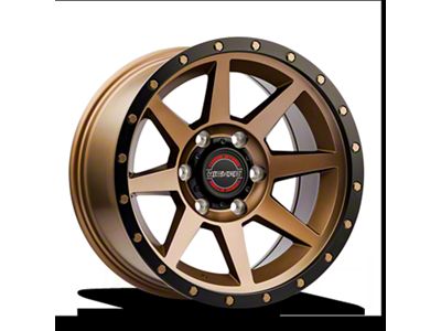 Wicked Offroad W935 Bronze Center with Black Lip 6-Lug Wheel; 17x9; 0mm Offset (21-24 Bronco, Excluding Raptor)