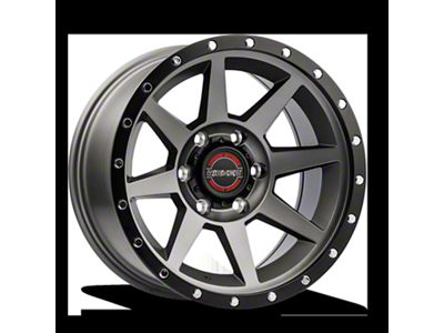 Wicked Offroad W935 Gray Center with Black Lip 6-Lug Wheel; 17x9; 0mm Offset (03-09 4Runner)