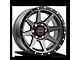 Wicked Offroad W935 Gray Center with Black Lip 6-Lug Wheel; 17x9; 0mm Offset (10-24 4Runner)