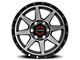 Wicked Offroad W935 Gray Center with Black Lip 6-Lug Wheel; 17x9; 0mm Offset (03-09 4Runner)