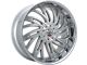 DNK Street 701 Brushed Face Silver with Stainless Lip 6-Lug Wheel; 24x10; 30mm Offset (17-24 Titan)