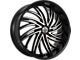 DNK Street 701 Gloss Black Machined Face 6-Lug Wheel; 24x10; 30mm Offset (21-24 Bronco, Excluding Raptor)