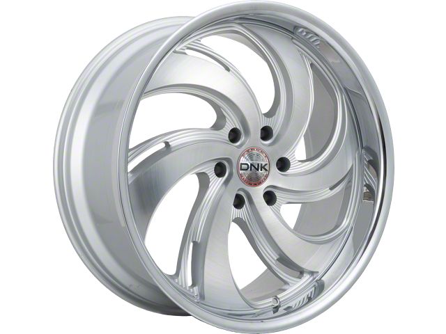 DNK Street 702 Brushed Face Silver Milled with Stainless Lip 6-Lug Wheel; 24x10 6-Lug Wheel; 25mm Offset (04-15 Titan)