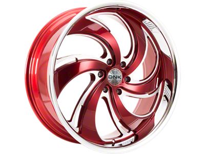 DNK Street 702 Red Milled with Stainless Lip 6-Lug Wheel; 24x10; 25mm Offset (16-24 Titan XD)
