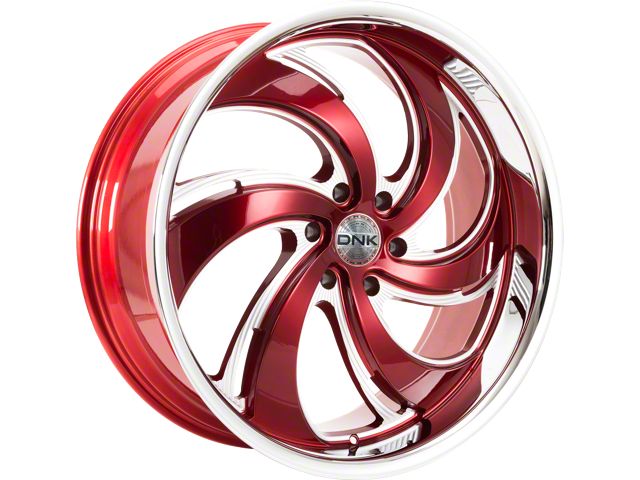 DNK Street 702 Red Milled with Stainless Lip 6-Lug Wheel; 24x10; 25mm Offset (03-09 4Runner)