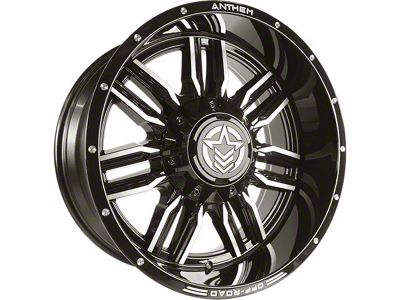 Anthem Off-Road Equalizer Gloss Black with Gray 6-Lug Wheel; 20x12; -44mm Offset (16-24 Titan XD)