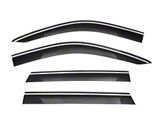 WELLvisors Taped-on Window Visors Wind Deflectors with Chrome Trim; Front and Rear; Dark Tint (21-26 Tahoe)
