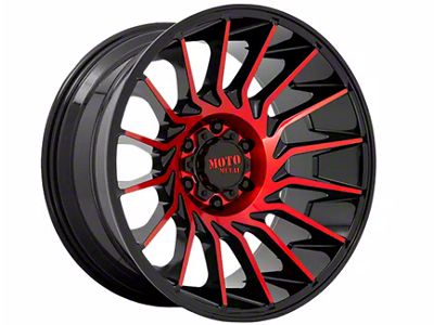 Moto Metal MO807 Gloss Black Machined with Red Tint 6-Lug Wheel; 22x12; -44mm Offset (2024 Tacoma)