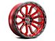 Vision Wheel Korupt Gloss Red with Gloss Black Lip 6-Lug Wheel; 17x9; 12mm Offset (21-24 Bronco, Excluding Raptor)