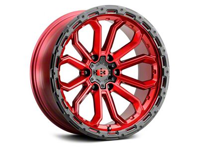 Vision Wheel Korupt Gloss Red with Gloss Black Lip 6-Lug Wheel; 17x9; -12mm Offset (05-15 Tacoma)