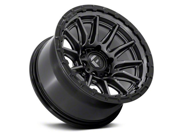 Fuel Wheels Piston Matte Gunmetal with Gloss Black Lip 6-Lug Wheel; 17x9; 1mm Offset (05-15 Tacoma)