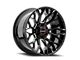 Wicked Offroad W934 Gloss Black Milled 6-Lug Wheel; 20x10; -19mm Offset (03-09 4Runner)