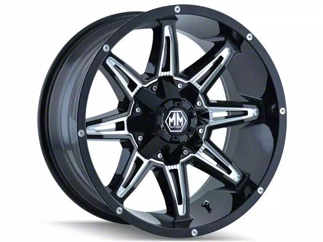 Mayhem Wheels Rampage Gloss Black Milled 6-Lug Wheel; 17x9; 13mm Offset (05-15 Tacoma)