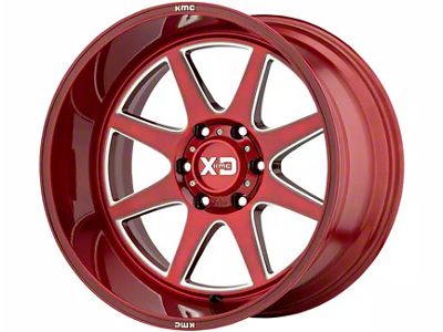 XD Pike Brushed Red Milled 6-Lug Wheel; 20x9; 0mm Offset (16-23 Tacoma)